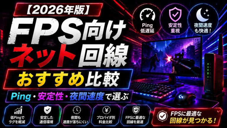 【2026年版】FPS向けネット回線おすすめ比較｜Ping・安定性・夜間速度で選ぶ