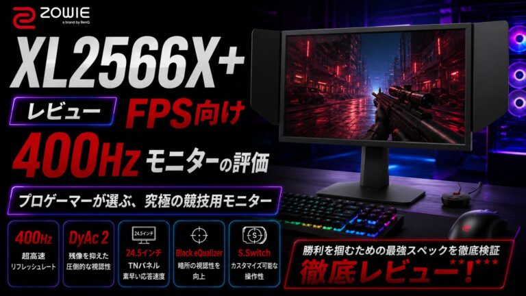 ZOWIE XL2566X+ レビュー｜FPS向け400Hzモニターの評価